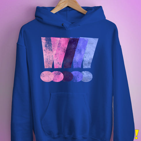 Distressed Omnisexual Pride Exclamation Points Hoodie - Royal Blue